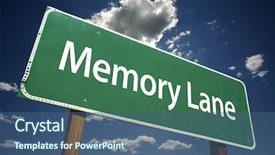  Presentation with memory - Beautiful slides featuring memory lane road sign backdrop and a ocean colored foreground