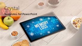  Presentation with healthy food - Audience pleasing presentation design consisting of memory-loss-concept-in-tablet backdrop and a lemonade colored foreground