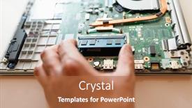  Presentation with memory ram - Presentation design consisting of memory-module-ddr4-ram-installation background and a red colored foreground