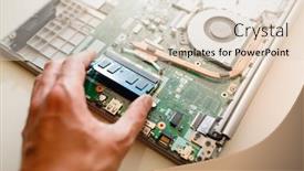  Presentation with memory ram - PPT theme with memory-module-ddr4-ram-installation background and a lemonade colored foreground