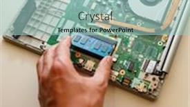  Presentation with memory ram - Colorful presentation design enhanced with memory-module-ddr4-ram-installation backdrop and a light blue colored foreground