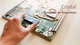  Presentation with memory ram - PPT theme with memory-module-ddr4-ram-installation background and a lemonade colored foreground