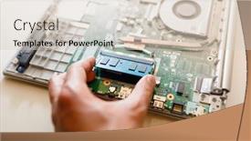  Presentation with memory ram - Theme enhanced with memory-module-ddr4-ram-installation background and a soft green colored foreground