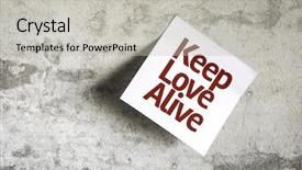  Presentation with alive - Beautiful presentation theme featuring memory phrases - keep love alive on paper backdrop and a  colored foreground