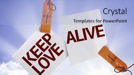  Presentation with alive - Presentation theme having memory phrases - keep love alive on paper background and a  colored foreground