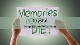 Presentation with memories - Amazing slide deck having memory phrases - memories never die card backdrop and a  colored foreground