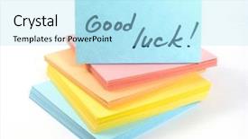  Presentation with good luck - Slides featuring memory phrases - sticks with phrase good luck background and a arctic colored foreground