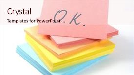  Presentation with phrase believe in yourself - Colorful PPT theme enhanced with memory phrases - sticks with phrase ok backdrop and a lemonade colored foreground