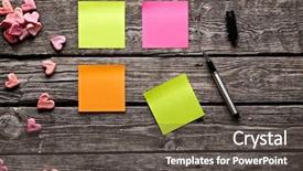  Presentation with sketch pad note book paper - Beautiful slides featuring memos letters - color sticky note paper sheets backdrop and a dark gray colored foreground