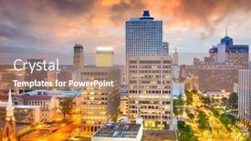  Presentation with tennessee - Beautiful slide deck featuring memphis-tennessee-usa-downtown-city backdrop and a coral colored foreground