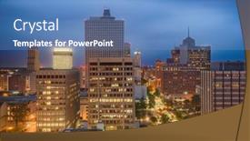  Presentation with tennessee - Slide set having memphis-tennessee-usa-downtown-city background and a teal colored foreground