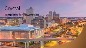  Presentation with tennessee - Cool new PPT theme with memphis tennessee usa downtown skyline backdrop and a light blue colored foreground
