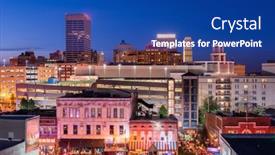  Presentation with tennessee - PPT theme featuring memphis-tennessee-usa-downtown-skyline background and a ocean colored foreground