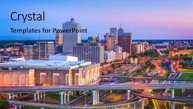  Presentation with tennessee - Audience pleasing slides consisting of memphis tennessee usa downtown skyline backdrop and a light blue colored foreground