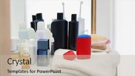  Presentation with free sanitation hygiene - Cool new theme with men and different hygiene items backdrop and a  colored foreground