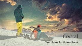  Presentation with sport blue - Presentation having men-and-woman background and a soft green colored foreground