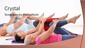  Presentation with men women are equal - Audience pleasing theme consisting of men and women at yoga backdrop and a pink colored foreground