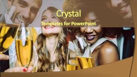  Presentation with new years - Colorful PPT theme enhanced with men and women celebrating birthday backdrop and a tawny brown colored foreground
