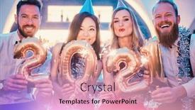  Presentation with men women are equal - Beautiful PPT theme featuring men-and-women-celebrating backdrop and a coral colored foreground