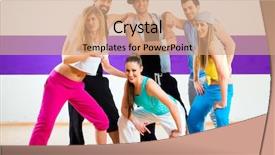  Presentation with zumba - Colorful presentation theme enhanced with men and women dancing zumba backdrop and a coral colored foreground
