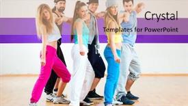  Presentation with zumba - Beautiful theme featuring men and women dancing zumba backdrop and a coral colored foreground