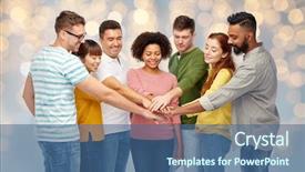 Presentation with race ethnicity - Presentation enhanced with men and women holding hands background and a ocean colored foreground
