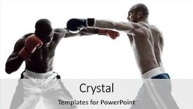  Presentation with boxing - Cool new theme with men boxers boxing isolated silhouette backdrop and a light gray colored foreground