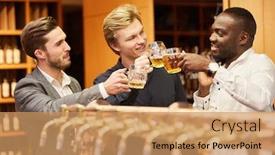  Presentation with bar - Colorful presentation enhanced with men-brag-about-having-beer backdrop and a coral colored foreground