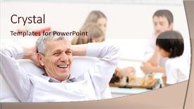 Presentation with man relaxing on massage table - PPT layouts enhanced with men chess - relaxed senior man on sofa background and a lemonade colored foreground