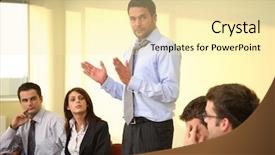  Presentation with business group meeting - Theme having men conference - group of business listening background and a blonde colored foreground