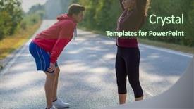  Presentation with mental wellbeing healthy lifestyle balance - PPT theme with men cross - young couple enjoying background and a  colored foreground