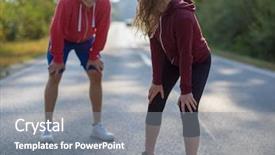  Presentation with healthy lifestyle cute - Presentation theme enhanced with men cross - young couple enjoying background and a  colored foreground