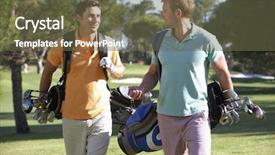  Presentation with two men on a judo - PPT theme consisting of men enjoying game of golf background and a tawny brown colored foreground