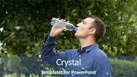  Presentation with summer drinking water - Slide set having men exercise hydration - handsome man drinking water background and a ocean colored foreground