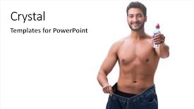  Presentation with hydration - Cool new presentation theme with men exercise hydration - man in dieting concept backdrop and a white colored foreground