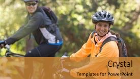  Presentation with hydration - Cool new slides with men exercise hydration - portrait of biker couple riding backdrop and a gold colored foreground