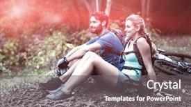  Presentation with hydration - Theme consisting of men exercise hydration - smiling athletic couple relaxing background and a gray colored foreground