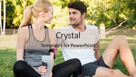  Presentation with drinking water - PPT layouts featuring men exercise hydration - young couple resting after training background and a  colored foreground