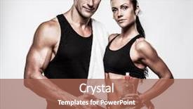  Presentation with brutal strong bodybuilder athletic fitness - Presentation theme having men exercising bottled water - athletic couple after fitness exercise background and a red colored foreground