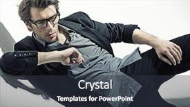  Presentation with one young man exercising handball - PPT theme consisting of men fashion - vogue style image background and a tawny brown colored foreground