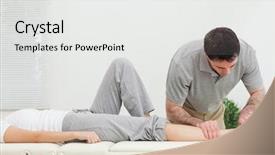  Presentation with chiropractor - Presentation theme consisting of mad woman putting gun to her mouth background and a dark gray colored foreground