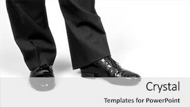  Presentation with shoes - PPT theme having image of black shoes background and a light gray colored foreground