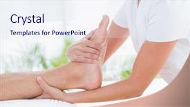  Presentation with foot massage - Presentation design consisting of man having foot massage background and a sky blue colored foreground