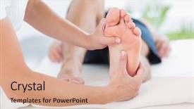  Presentation with foot massage - Presentation theme consisting of man having foot massage background and a  colored foreground