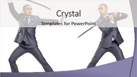 Presentation with sword - Theme with men fighting with the sword background and a white colored foreground