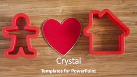  Presentation with house - Slides with men figure with a house background and a  colored foreground