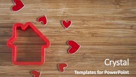  Presentation with house - Cool new PPT theme with men figure with a house backdrop and a  colored foreground