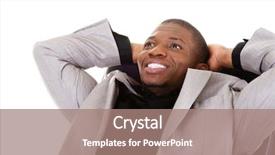  Presentation with smiling paramedic sitting in ambulance - Cool new slide deck with men formal black tie - handsome businessman sitting backdrop and a coral colored foreground