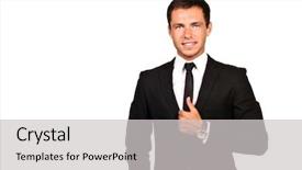  Presentation with black men - PPT theme featuring men formal black tie - portrait of a young hadsome background and a light gray colored foreground