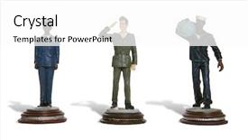  Presentation with army medals - Presentation theme having men from the army background and a  colored foreground